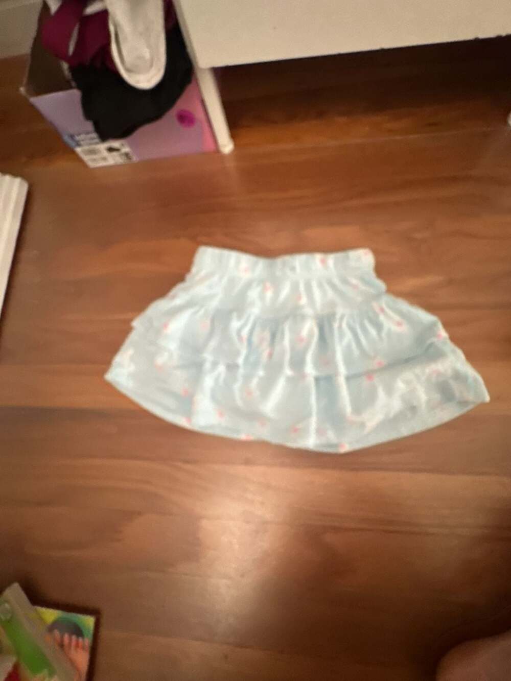 Cat & Jack Light Blue Floral Tiered Skort